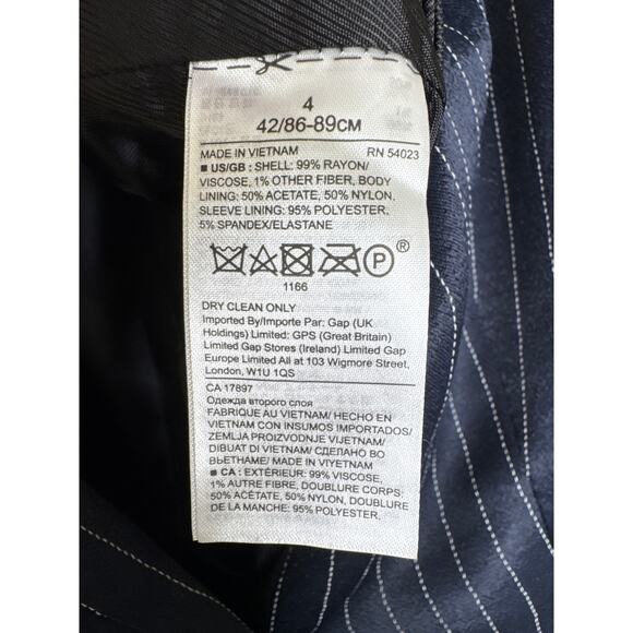 NWT Banana Republic Navy Pinstripe one button dressy Blazer Spring 2018 size 4 - Picture 11 of 15